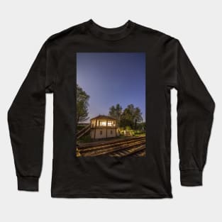 Settle Junction Signal Box Railway House After Dark North Yorkshire England Long Sleeve T-Shirt